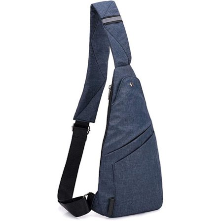 Antistöld Crossbody Personlig Pocket Sling Bag Lättvikts ryggsäck med bröstaxel för vandring
