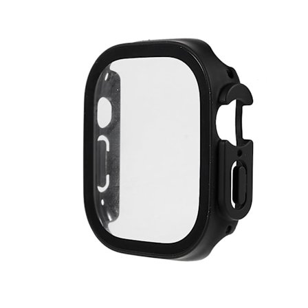Apple Watch Ultra cover with tempered glass - Black