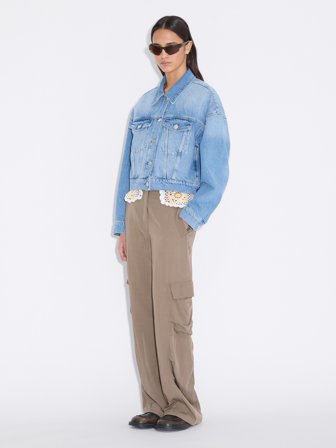 Holzweiler Cropped Denim Jacket - Light Blue - Women's - XXS