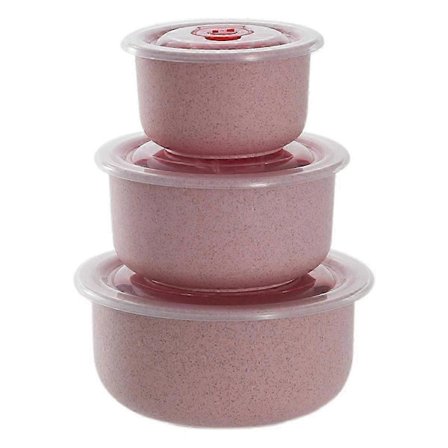 Matlåda Bento av vetehalm, miljövänlig salladsskål med lock, kan användas i mikrovågsugn, matförvaringsbehållare