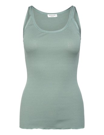 Rosemunde Rwbelle Silk U-Neck Strap Elastic T Grön