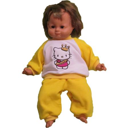 Gul/vit Joggingdress Med Hello Kitty-prinsessa Till Lillan Gul/vit