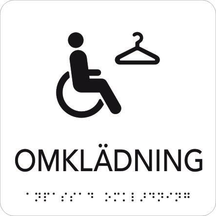 UniGraphics 6705369 Skylt omklädning, taktil, 150 x 150 mm Vit, svart text, Skyltar