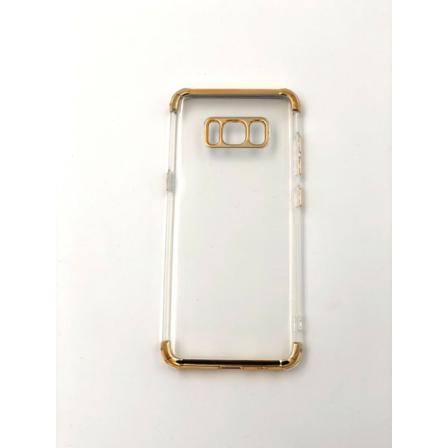 Ekstra slidstærkt design silikoneskal | farvede kanter Samsung S8 - fl Gold