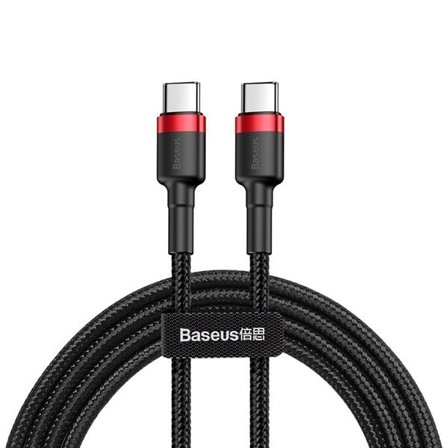 Baseus Cafule punottu USB-C-kaapeli 60W 3A PD 2m - musta/punainen