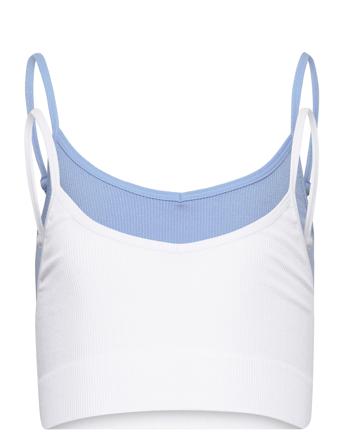 Nlfhailey Rib Bralette 2Pack Night & Underwear Underwear Tops Blå LMTD