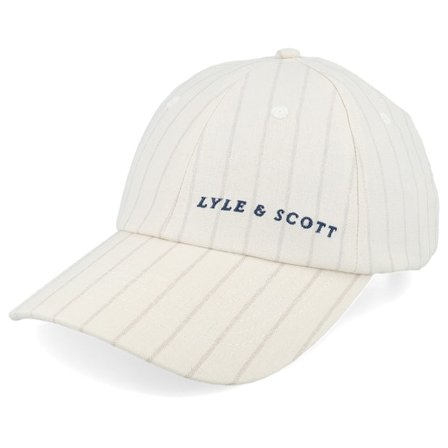Lyle & Scott - White unconstructed Caps - Pinstripe Baseball Chalk Dad Cap @ Hatstore