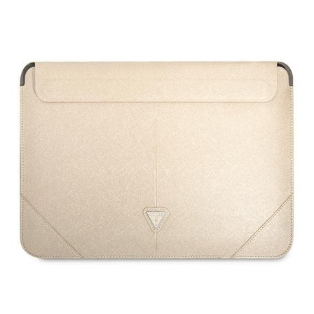 Guess Saffiano Triangle Logo-taske til en 14" bærbar computer - beige