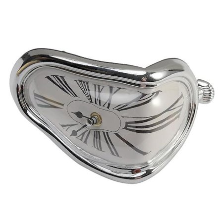 Surrealistisk smältande förvrängd väggklocka i Salvador Dali-stil