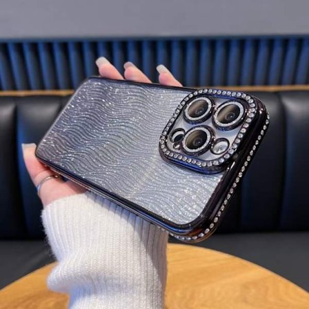 iPhone 16 Pro Skal med Diamant Vattenvåg Gradient Glitter