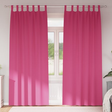 Mörkläggningsgardiner med Ringar 2 pcs Klart Pink 260 x 140 cm