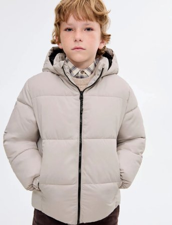 Mango Hood Puffer Coat - Cream - 8