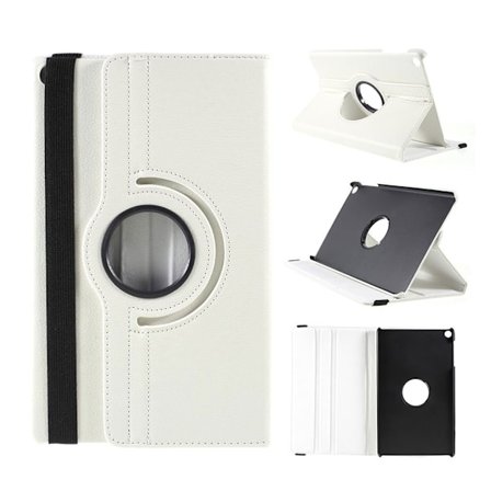 Samsung Galaxy Tab A 10.1 (2019) litchi lædercover - hvid