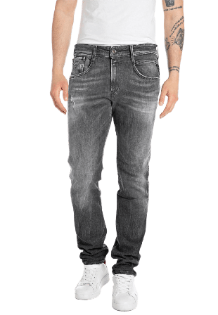 Replay Aged Anbass Slim Fit Jeans Herr Grå W31/L32