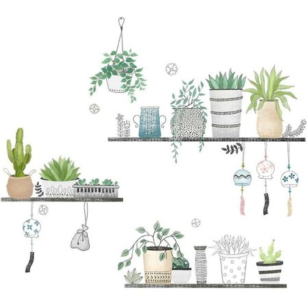 Tuore kasvitaustakuva itseliimautuvat makuuhuoneen seinätarrat lämmin lastenhuoneen asettelu seinätarrat koristelu-Sunny