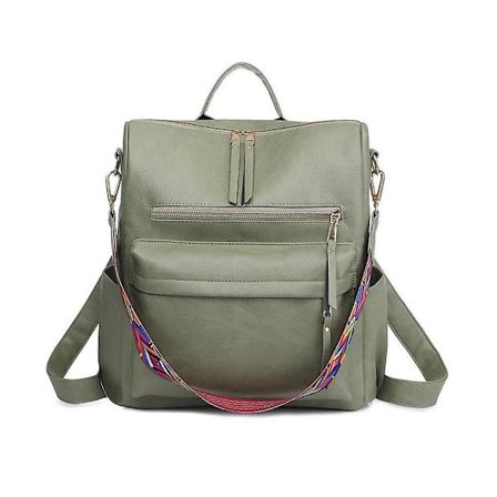 Læderrygsæk til kvinder, skoletasker med høj kapacitet, rejserygsække til kvinder