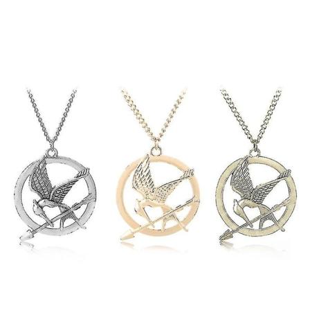 Mockingjay-metalliriipus, rajatylittävän kuuma myynti, miesten retro-riipus, elokuva- ja TV-oheislaite, Nälkäpeli-seosriipus, antiikkihopea