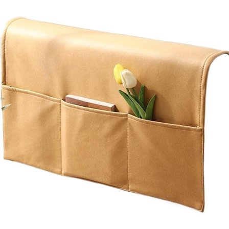 Stol Organiser Soffa Armstöd Överdrag Organiser, Armstol Fjärrkontrollhållare för Soffa Armstol Caddy med Fickor Förvaring, Gul