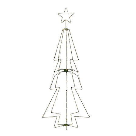 Konstsmide 3947-987 Metallgran mørkegrønn, med toppstjerne, Belysning