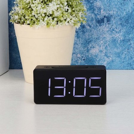 (svart)Voksende vekkerklokke, innebygd batteri vekkerklokke for soverom, alarm og snooze, for tunge sovende, gaver til barn tenåringer{Fyn74}{Fyn10}