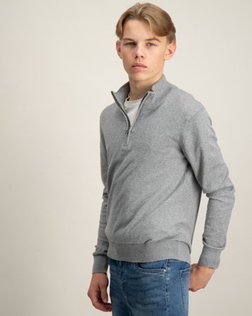 Grunt GRLudvig Half Zip Knit Grå Genser Gutt - Kids Brand Store