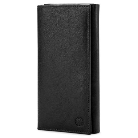 Montreal Trifold Black Leather Wallet for Men - Card Holders