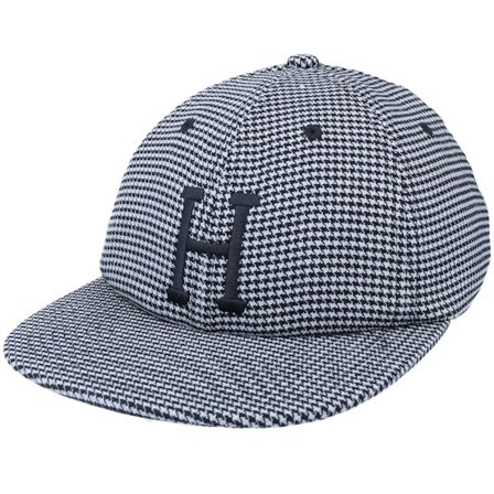 HUF - Grå snapback Kasket - Classic H Houndstooth 6 Panel Black Strapback @ Hatstore