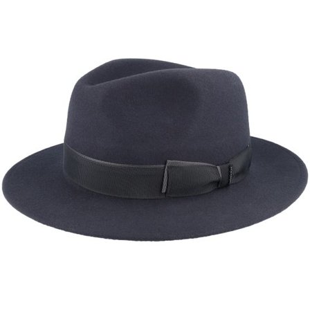 Stetson - Blå fedora Hatt - Traveller Woolfelt Navy Fedora @ Hatstore