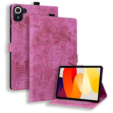 Fodral för Xiaomi Redmi Pad 8.8 2025 Kortplatser Läder Tablet Ställ Folio Omslag Blomma Katt
