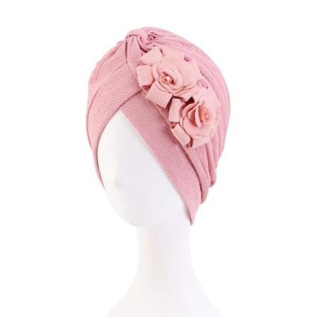 Turban Med Vackra Blommor Rosor I Flera Färger Hijab Pink One Size