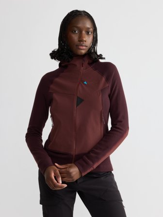 Klättermusen Hugin Zip Hoodie Damen - Amaranth Red-Burnt Lava - XS