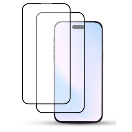 2-Pack IPHONE 15 Näytönsuoja - Karkaistu Lasi 9H - Super laatu 3D