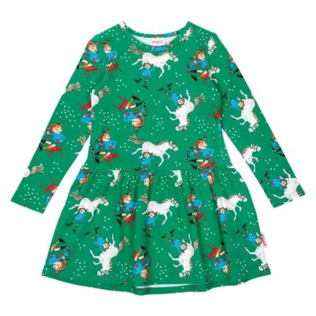 Pippi Langstrømpe Kjole - Selvsikker Grøn