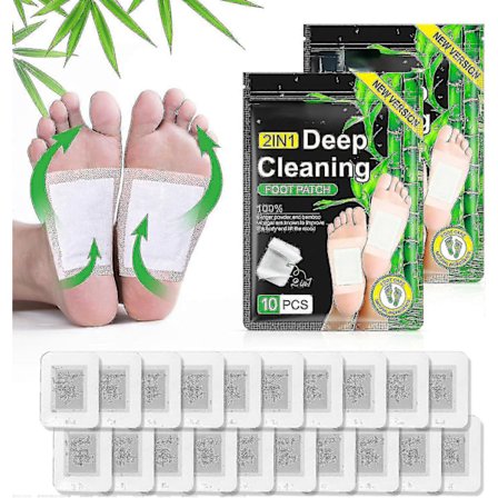 2-i-1 Uppdaterade Fotplåster, Naturliga Bambuvinäger Ingefära Pulver Fotplåster, Djuprengörande Fotplåster För Lindring av Stress, Avslappning, 