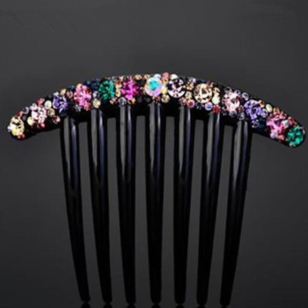 Blomkristall Hårklämmor Hårkammar MULTICOLOR