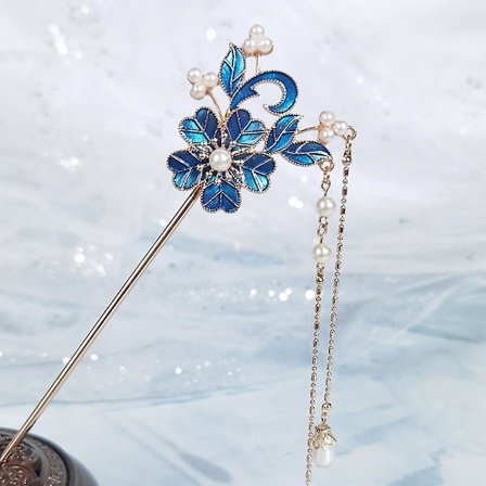 Hårnål i antik stil med perle, super fe-agtig kvast, klassisk hårnål