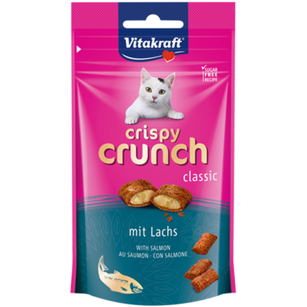 Vitakraft - Crispy Crunch Laks 60 g x 8 stk. - Katt - Kattegodteri & kattegress - Belønningsgodbiter katt - ZOO.no