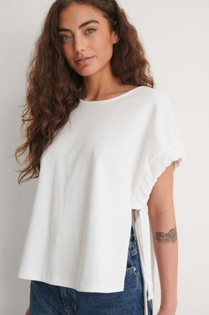 MANGO - T-Skjorte - Topper - Hvit - Medium