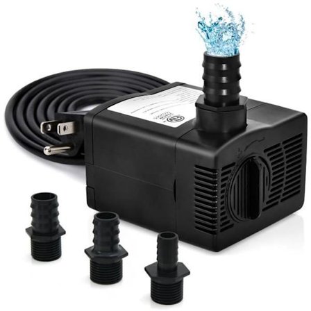 COSTWAY Mini dränkbar vattenpump 1450L-H 30W-Lift 2,5m-3 munstycken-Ultra Quiet-Anti-torkning-Akvarium, damm, fontän