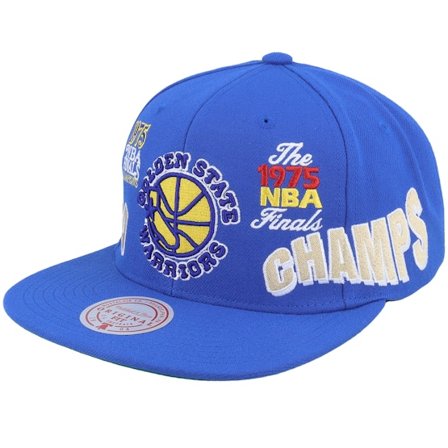 Mitchell & Ness - NBA Blauw snapback Cap - Golden State Warriors World Champs Royal Snapback @ Hatstore