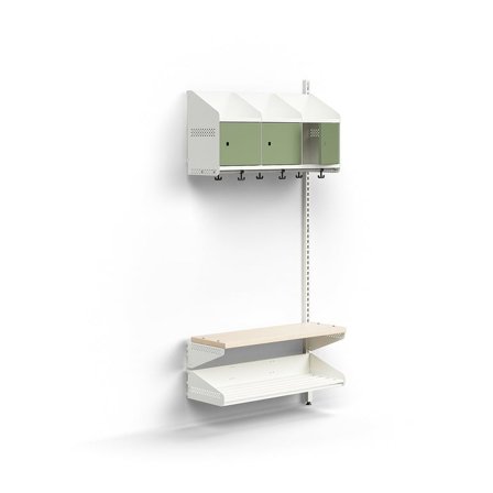 Garderobenschrank ENTRY, Erweiterungsmodul, wandhängend, 1800 x 900 x 300 mm, weiß/grün