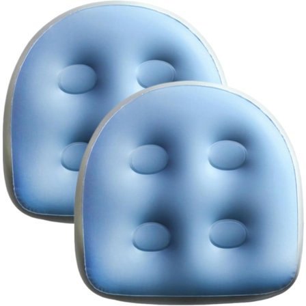 2 stk. oppustelig spabad booster sæde - 18,5x14,6x5,9" Spa pude med sugekopper, PVC rygstøtte til voksne (blå)