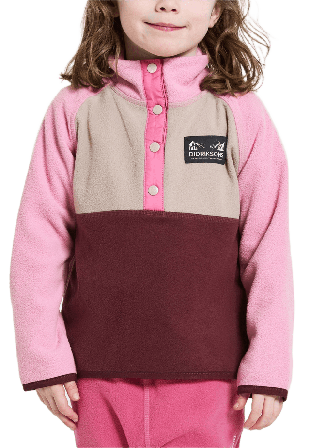 Didriksons Monte Kids Half Button Ytterplagg Unisex Röd 90