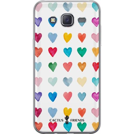 Kompatibelt Mobildeksel til Samsung Samsung Galaxy J5 Cactus and Friends - Watercolor Love Grid