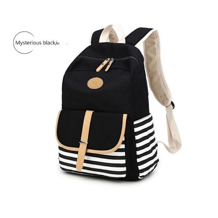 Kevät- ja kesäuutuus, painettu, tummansininen, raidallinen naisten reppu, kangasreppu, keskikoululaisten koululaukku