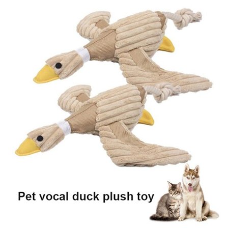 Pet Anka Formad Vocal Plysch Träning Squeak Toy For Dog Molarring Tandrengöring