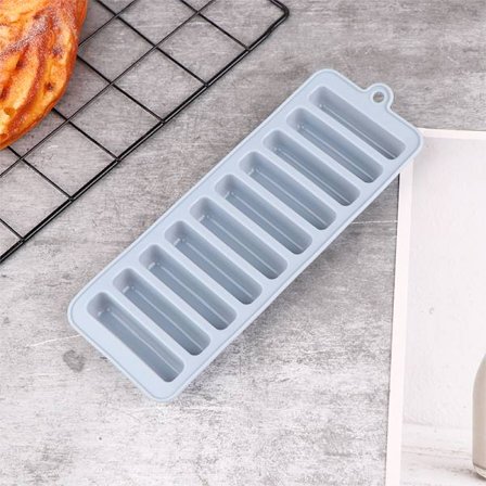 1 st långremsa silikon form bricka Ice Cube Mould Grå