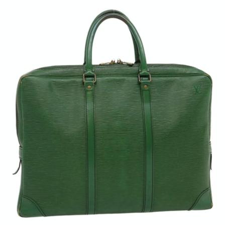 Louis Vuitton Vintage Pre-owned Porte Documents Voyage Grøn, Dame Vintage Tasker, Størrelse: ONE Size