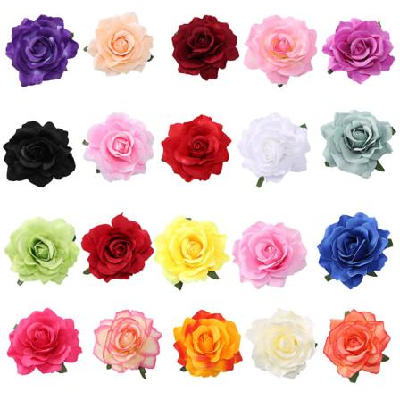 15 stykker roseblomst hårspenne hårklipp blomst pin opp blomst brosje tilfeldig farge (di Man Jia)