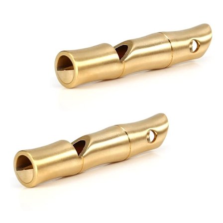 2 stk. Messing Overlevelsesfløjte Håndlavet Udendørs Vandring Camping Jagt